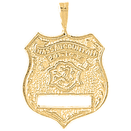 10K, 14K or 18K Gold New York Police Pendant
