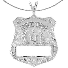 Sterling Silver New York Police Pendant (Rhodium or Yellow Gold-plated)