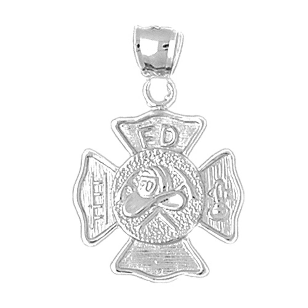 Sterling Silver Fire Department Pendant