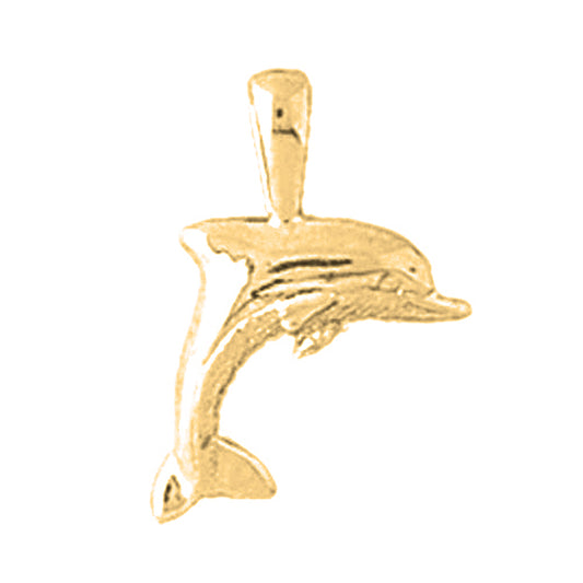 Yellow Gold-plated Silver Dolphin Pendant