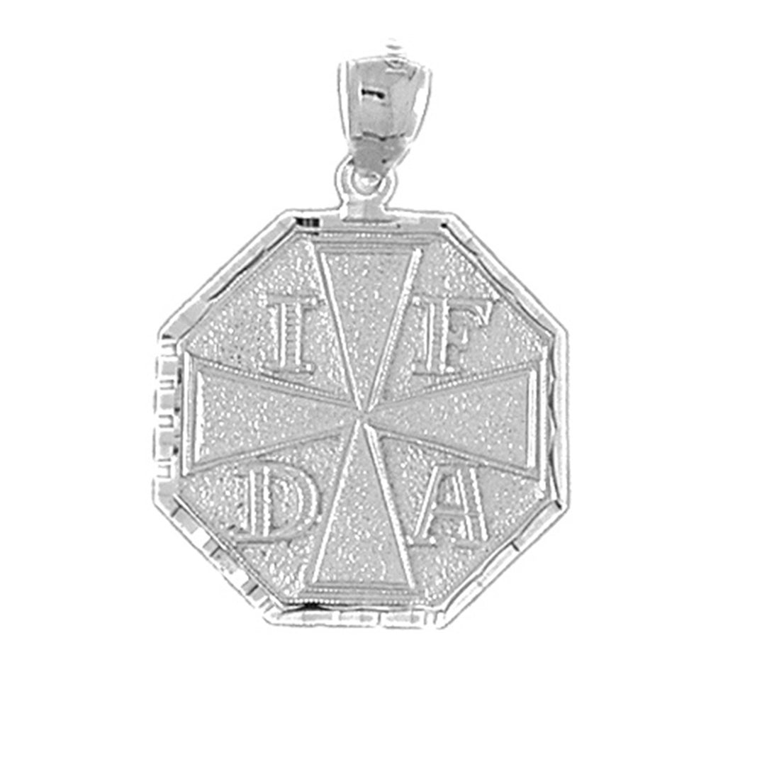 Sterling Silver Fire Department Pendant