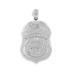 Sterling Silver Fire Department Pendant