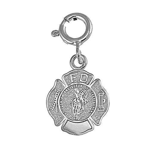 Sterling Silver Fire Department Pendant