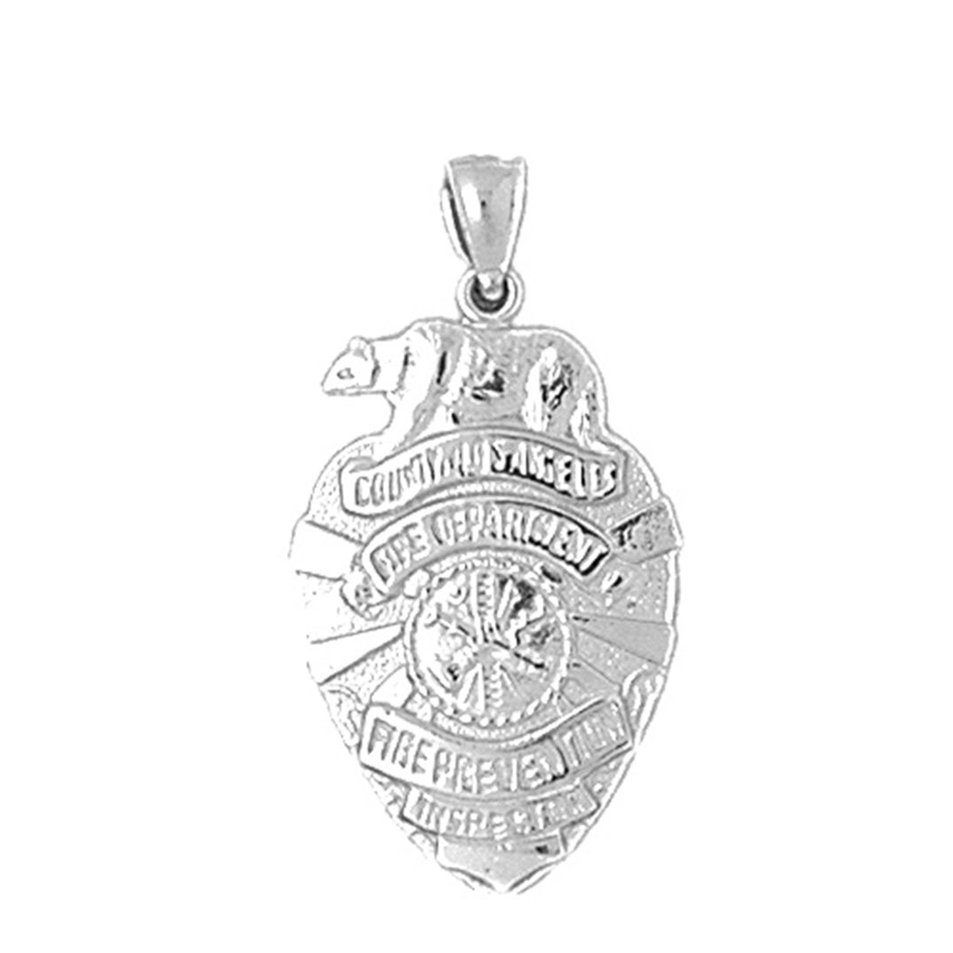 Sterling Silver Fire Department Pendant