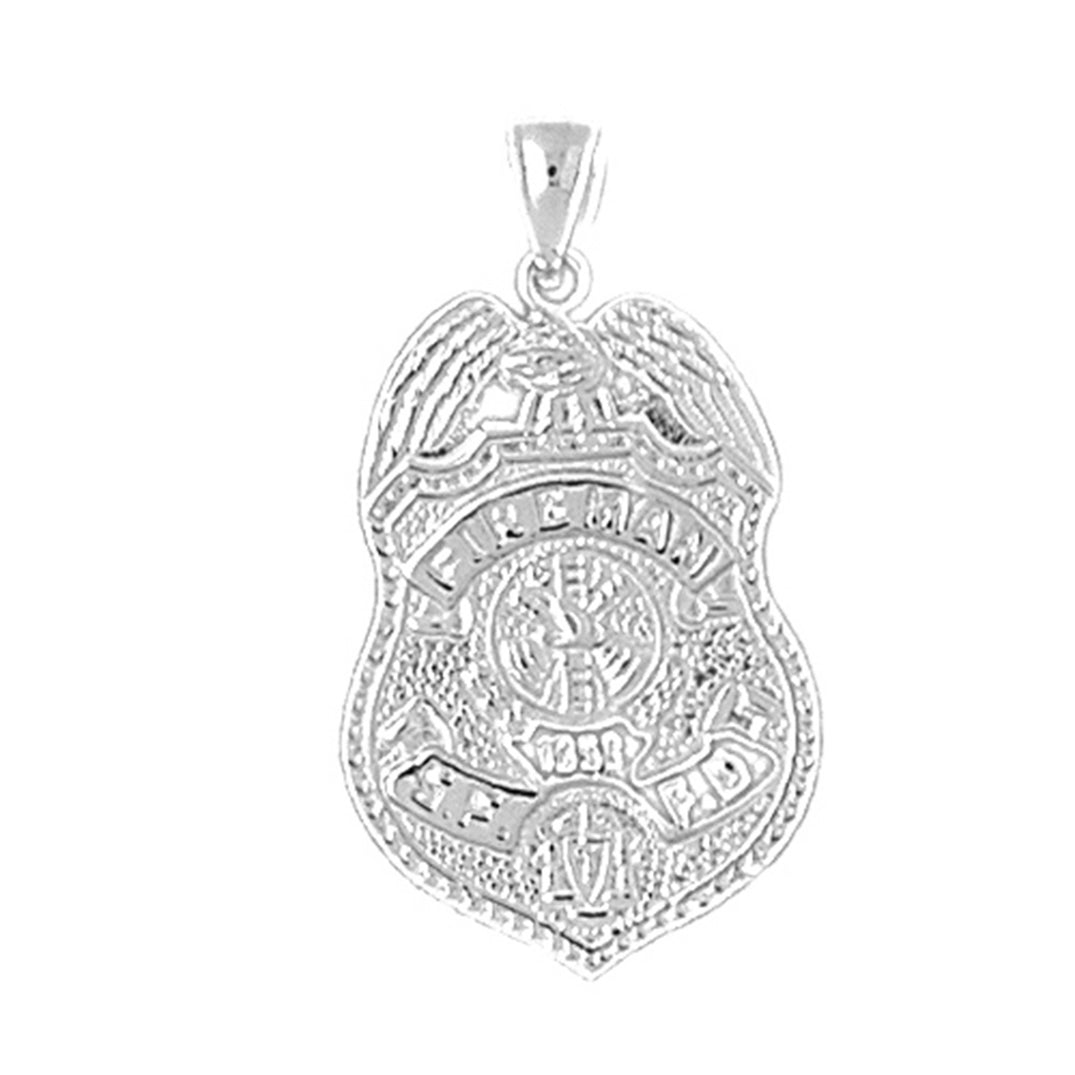 Sterling Silver Fire Department Pendant