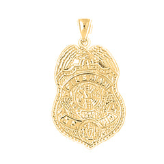 Yellow Gold-plated Silver Fire Department Pendant