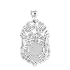 Sterling Silver Fireman Badge Pendant