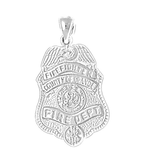 Sterling Silver County Of Orange Fire Department Pendant