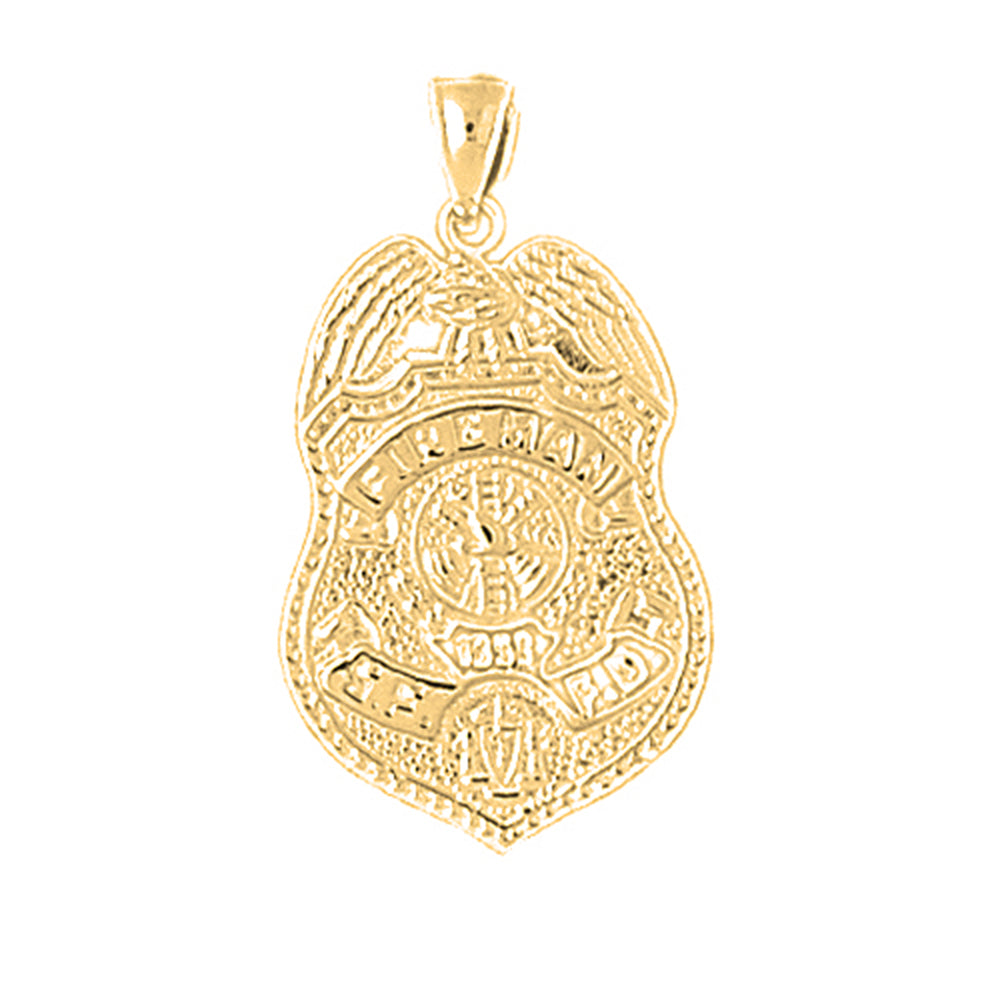 Yellow Gold-plated Silver Fire Department San Francisco Pendant