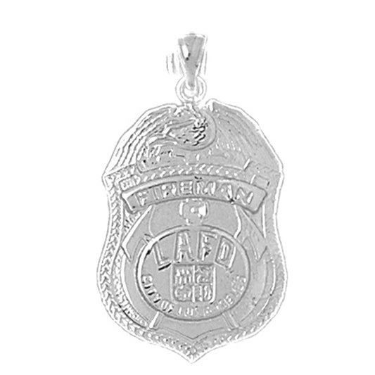 Sterling Silver Los Angeles Fire Department Pendant