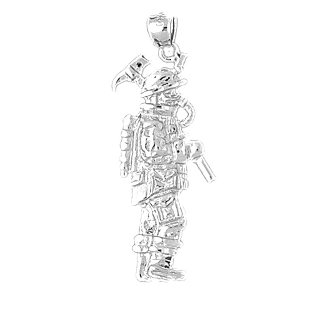 Sterling Silver Fireman Pendant