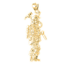 Yellow Gold-plated Silver Fireman Pendant