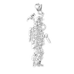 Sterling Silver Fireman Pendant