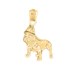 Yellow Gold-plated Silver Fire Dog Pendant