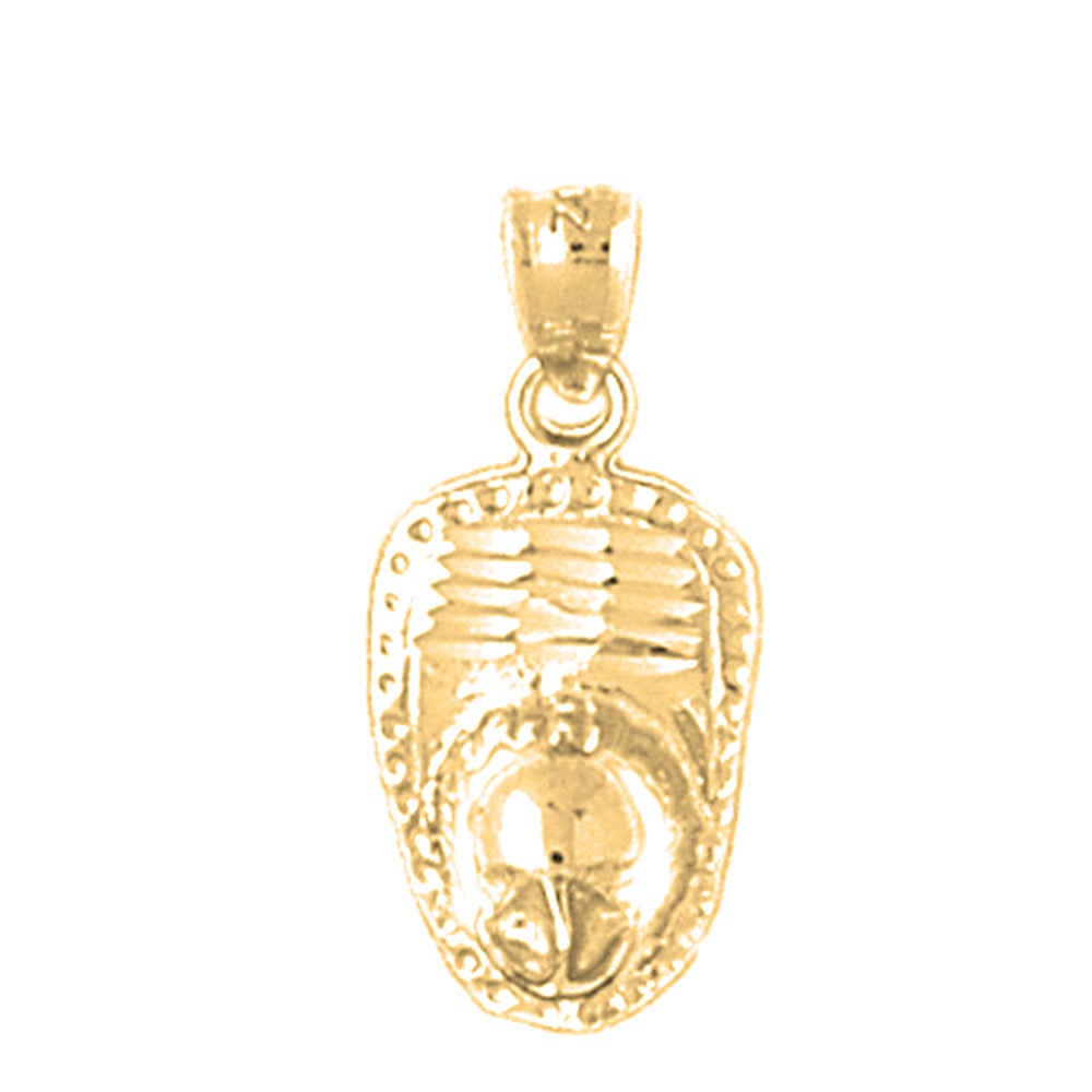 Yellow Gold-plated Silver Firemans Helmet Pendant