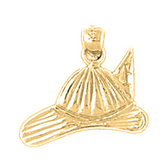 Yellow Gold-plated Silver Firemans Helmet Pendant