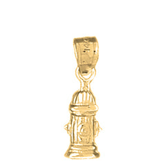 Yellow Gold-plated Silver Fire Hydrant Pendant