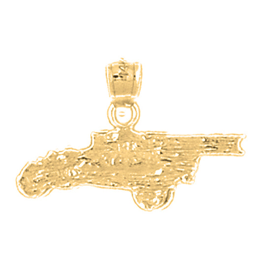 Yellow Gold-plated Silver Fire Truck Pendant