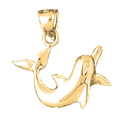 Yellow Gold-plated Silver Dolphin Pendant