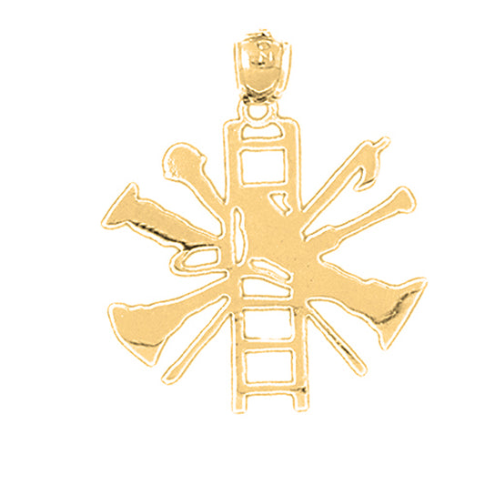 Yellow Gold-plated Silver Fire Truck Pendant