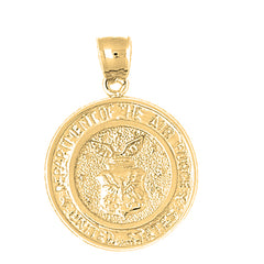 Yellow Gold-plated Silver Department Of Air Force Pendant