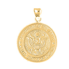 Yellow Gold-plated Silver Department Of Army Pendant