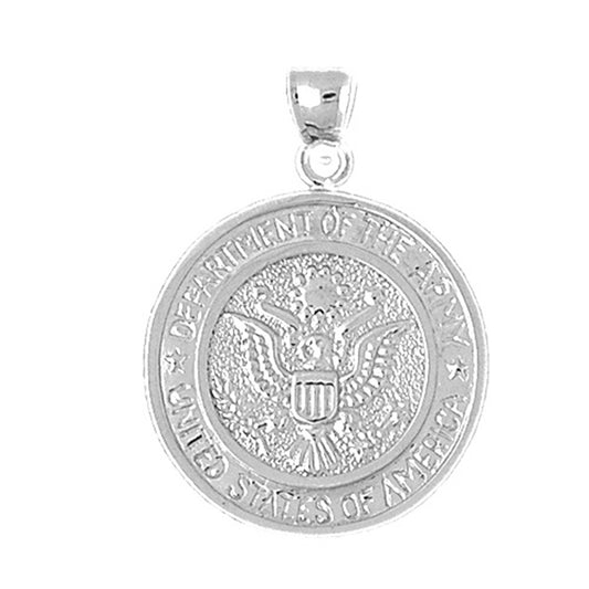 Sterling Silver Department Of Army Pendant