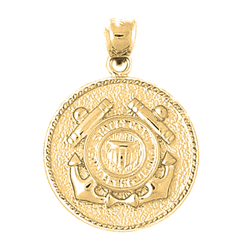 10K, 14K or 18K Gold United States Navy Logo Pendant