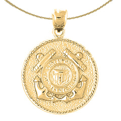 Colgante con logotipo de la Marina de los Estados Unidos en plata de ley (bañado en rodio o oro amarillo)
