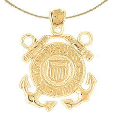 Anhänger mit dem Logo der US Navy aus Sterlingsilber (rhodiniert oder gelbvergoldet)