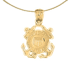 Colgante con logotipo de la Marina de los Estados Unidos en plata de ley (bañado en rodio o oro amarillo)