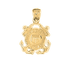 Yellow Gold-plated Silver United States Navy Logo Pendant