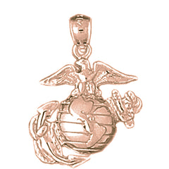 10K, 14K or 18K Gold Marine Corps Logo Pendant