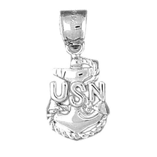 Sterling Silver United States Navy Logo Pendant