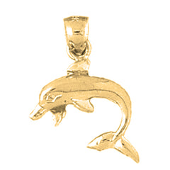 Yellow Gold-plated Silver Dolphin Pendant