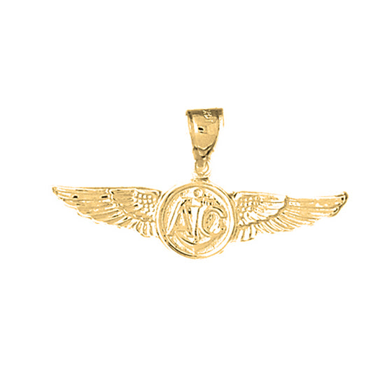 Yellow Gold-plated Silver United States Navy Pendant