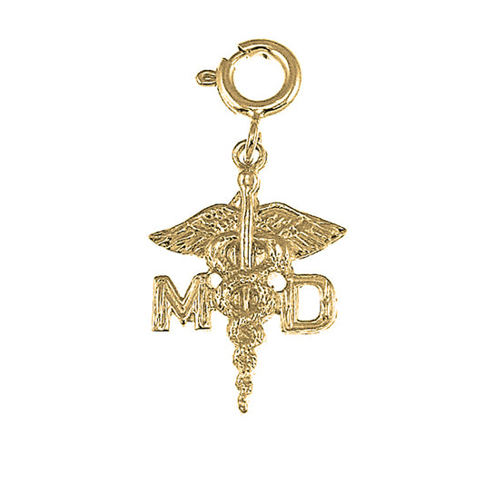 Yellow Gold-plated Silver United States Navy Pendant