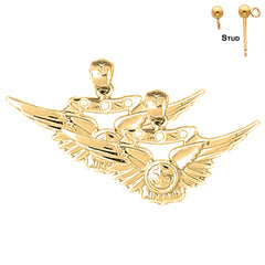14K oder 18K Gold 19mm United States Navy Ohrringe