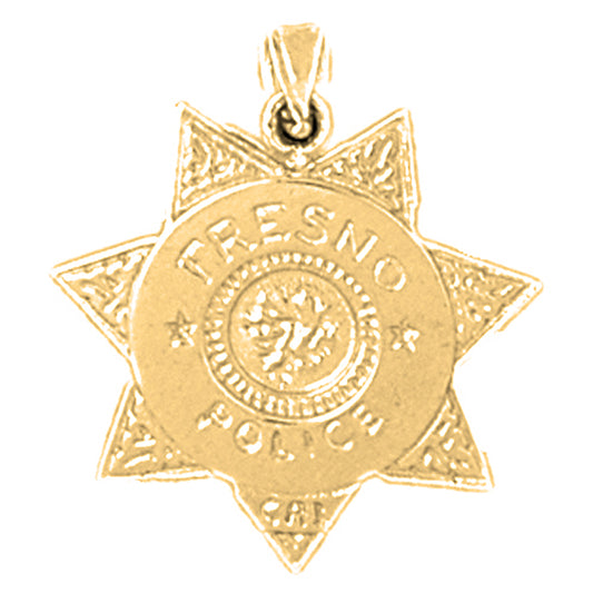 Yellow Gold-plated Silver Fresno Police Pendant