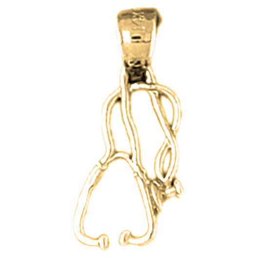 Yellow Gold-plated Silver Stethoscope Pendant