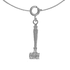 Sterling Silver Gavel Pendant (Rhodium or Yellow Gold-plated)