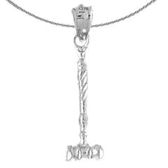 Sterling Silver Gavel Pendant (Rhodium or Yellow Gold-plated)