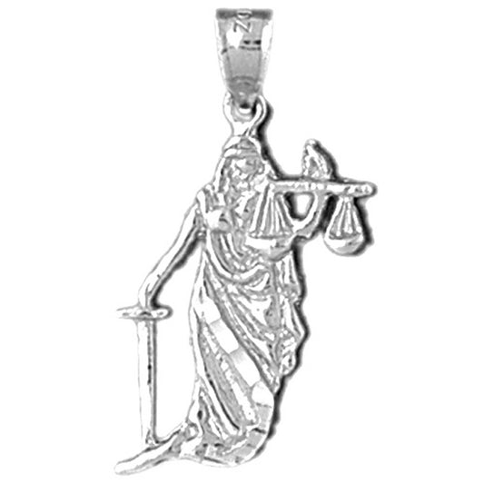 Sterling Silver Lady Of Justice Pendant