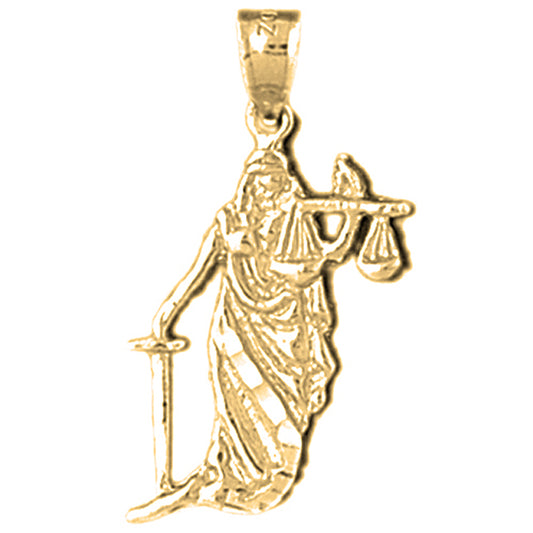 Yellow Gold-plated Silver Lady Of Justice Pendant