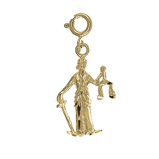 Yellow Gold-plated Silver Lady Of Justice Pendant