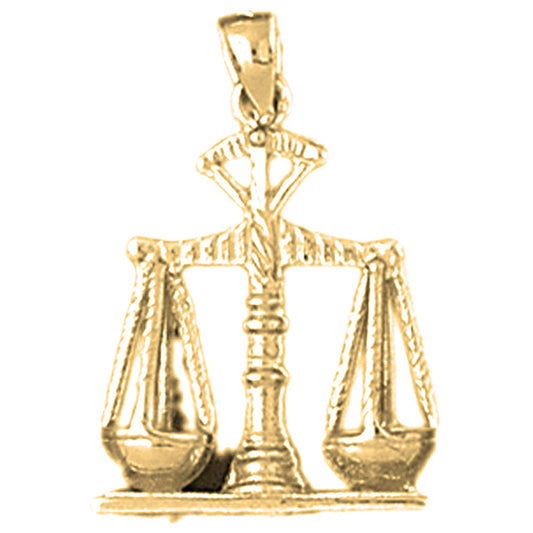 Yellow Gold-plated Silver Weights Of Justice Pendant