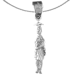 Sterling Silver Graduate Pendant (Rhodium or Yellow Gold-plated)