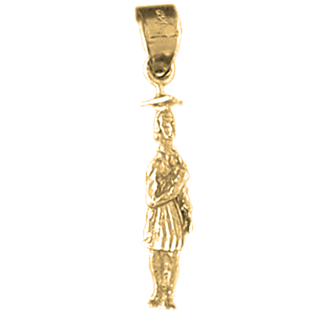 Yellow Gold-plated Silver Graduate Pendant