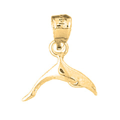 Yellow Gold-plated Silver Dolphin Pendant