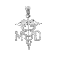 Sterling Silver Md Medical Doctor Pendant